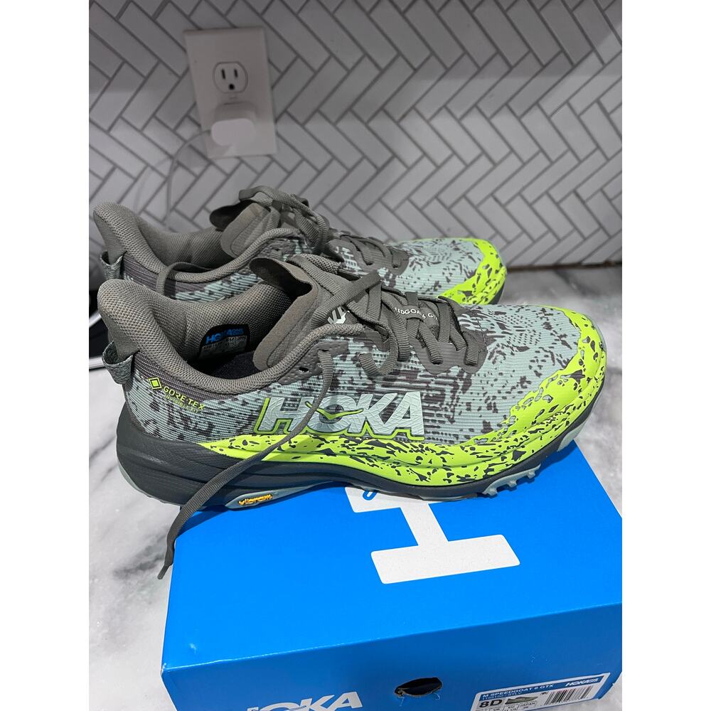 Hoka One One Speedgoat 6 GTX Mens 8 Slate Aloe Green Waterproof Trail Run - Picture 6 of 13